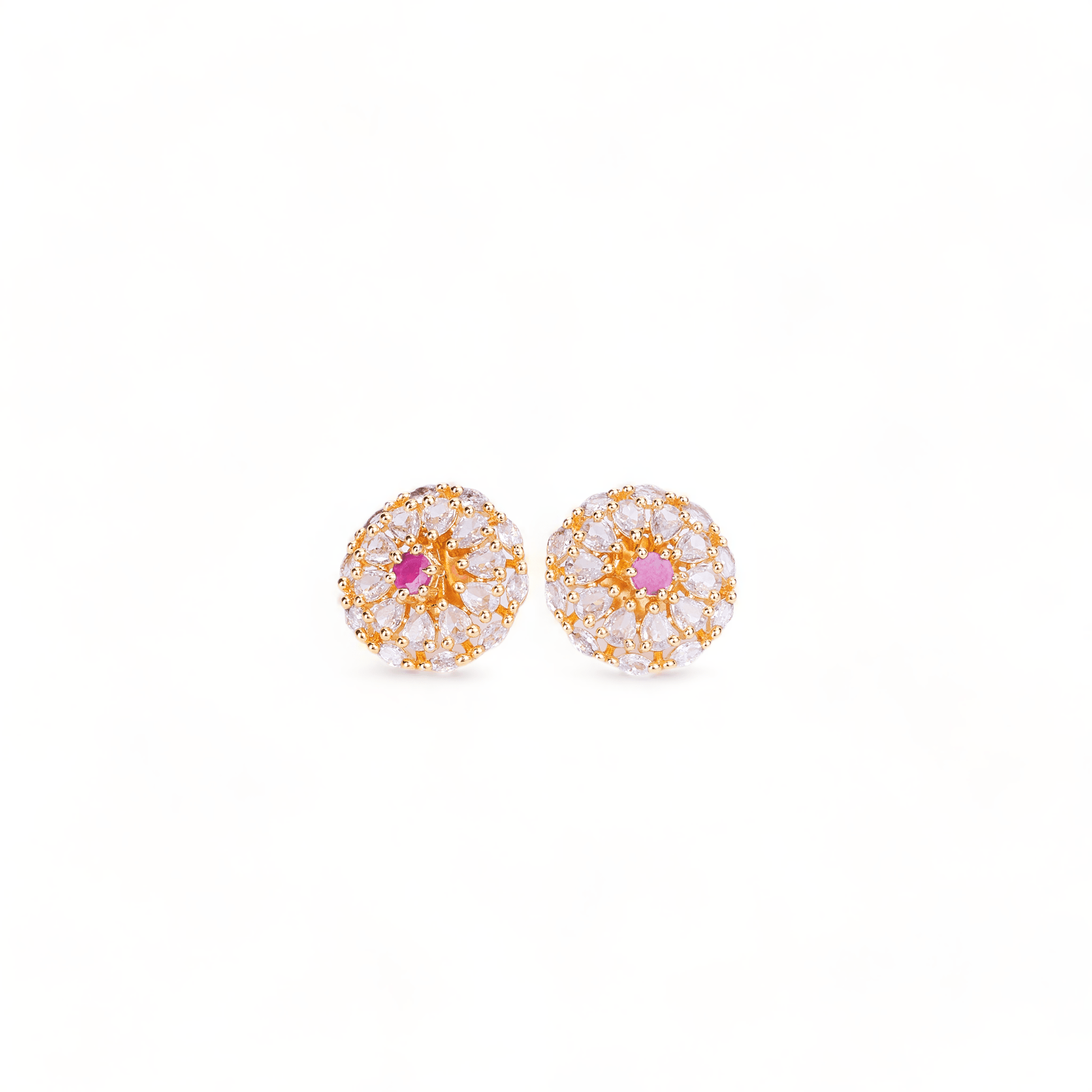 Opal Touch - Gold Plated 5 Color Changeable Earrings - Earrings