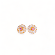 Opal Touch - Gold Plated 5 Color Changeable Earrings - Earrings