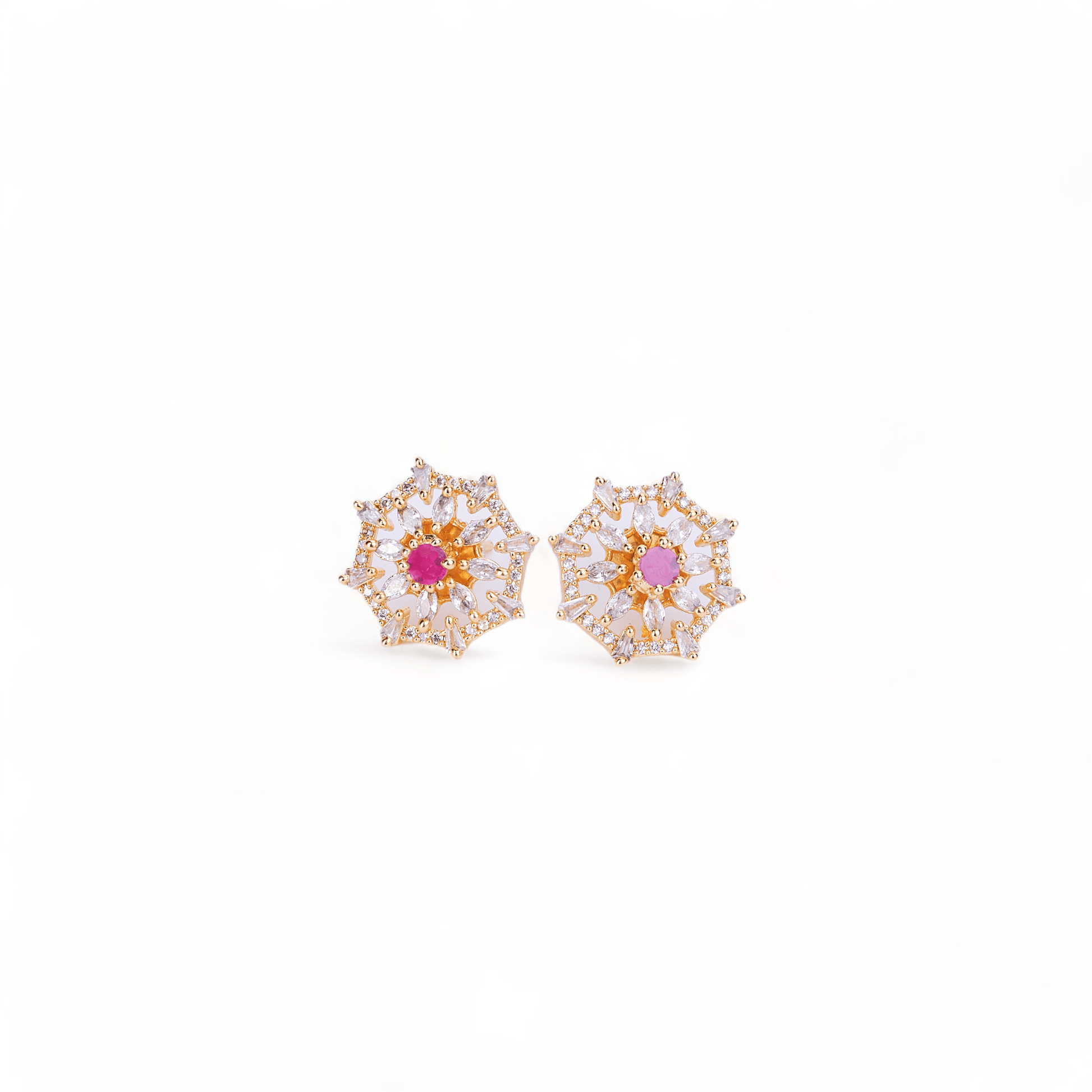 Opal Touch - Gold Plated 5 Color Changeable Earrings - Earrings