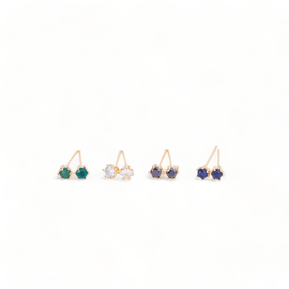 Opal Touch - Gold Plated 5 Color Changeable Earrings - Earrings