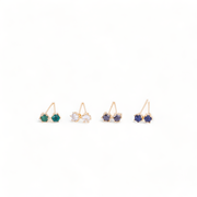 Opal Touch - Gold Plated 5 Color Changeable Earrings - Earrings