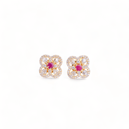 Opal Touch - Gold Plated 5 Color Changeable Earrings - Earrings
