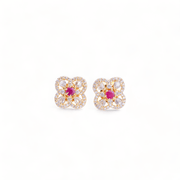 Opal Touch - Gold Plated 5 Color Changeable Earrings - Earrings