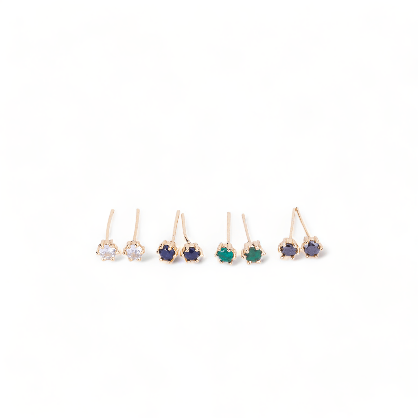 Opal Touch - Gold Plated 5 Color Changeable Earrings - Earrings