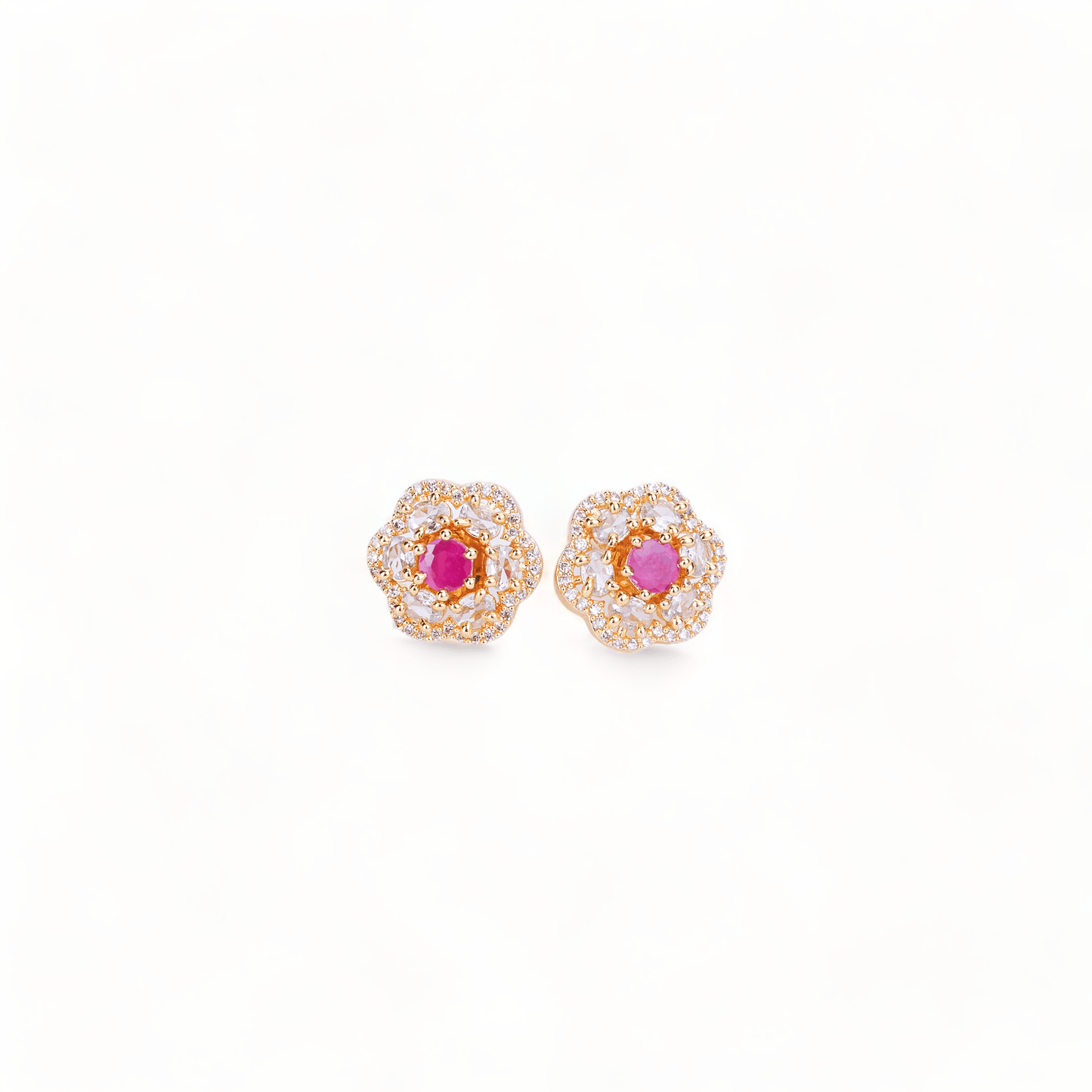 Opal Touch - Gold Plated 5 Color Changeable Earrings - Earrings