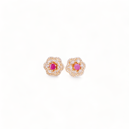 Opal Touch - Gold Plated 5 Color Changeable Earrings - Earrings