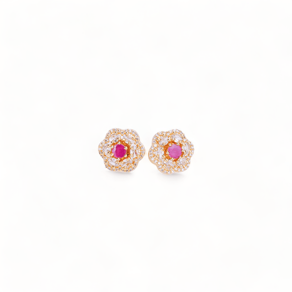 Opal Touch - Gold Plated 5 Color Changeable Earrings - Earrings