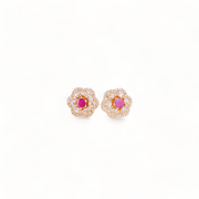 Opal Touch - Gold Plated 5 Color Changeable Earrings - Earrings