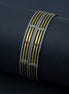 Bangles - Gold Plated Bangles with Silver Textured Borders - Opal Touch