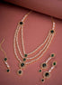 Gold Plated Bridal Necklace with Maang Tikka - Opal Touch