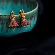 Jhumka - Gold Plated Buttabomma Jhumka - Opal Touch
