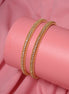Gold Plated CZ Diamond Micro - Pave Slim Bangles (Pack of 2) - Opal Touch
