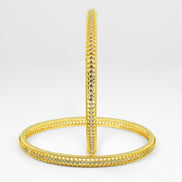 Gold Plated CZ Diamond Micro - Pave Slim Bangles (Pack of 2) - Opal Touch