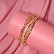 Gold Plated CZ Diamond Studded Bangles (Pack of 2) - Opal Touch