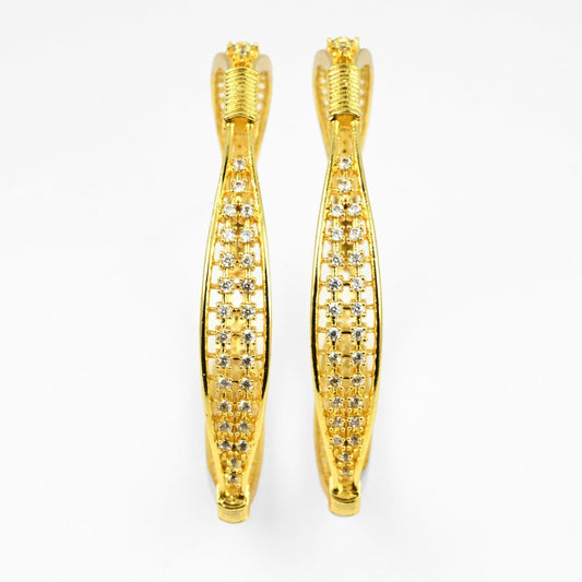 Gold Plated CZ Diamond Studded Bangles (Pack of 2) - Opal Touch
