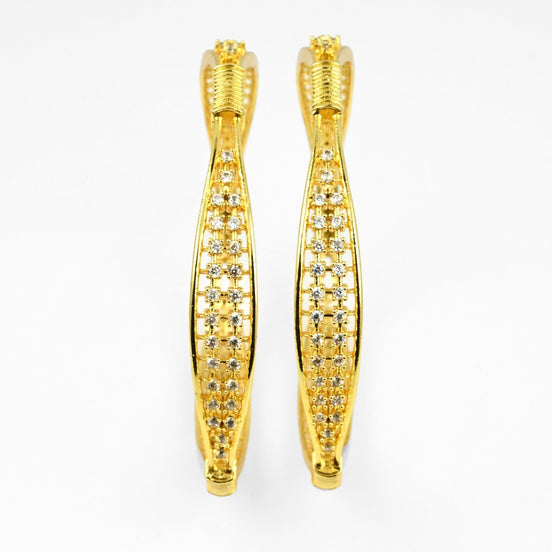 Gold Plated CZ Diamond Studded Bangles (Pack of 2) - Opal Touch