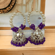 Opal Touch - Gold Plated Moti Hoop Jhumka - Jhumka