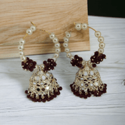 Opal Touch - Gold Plated Moti Hoop Jhumka - Jhumka