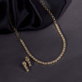 Gold Plated Necklace Earrings Set ‘Square Luxe’ Designer Jewelry with Stone Work - Opal Touch