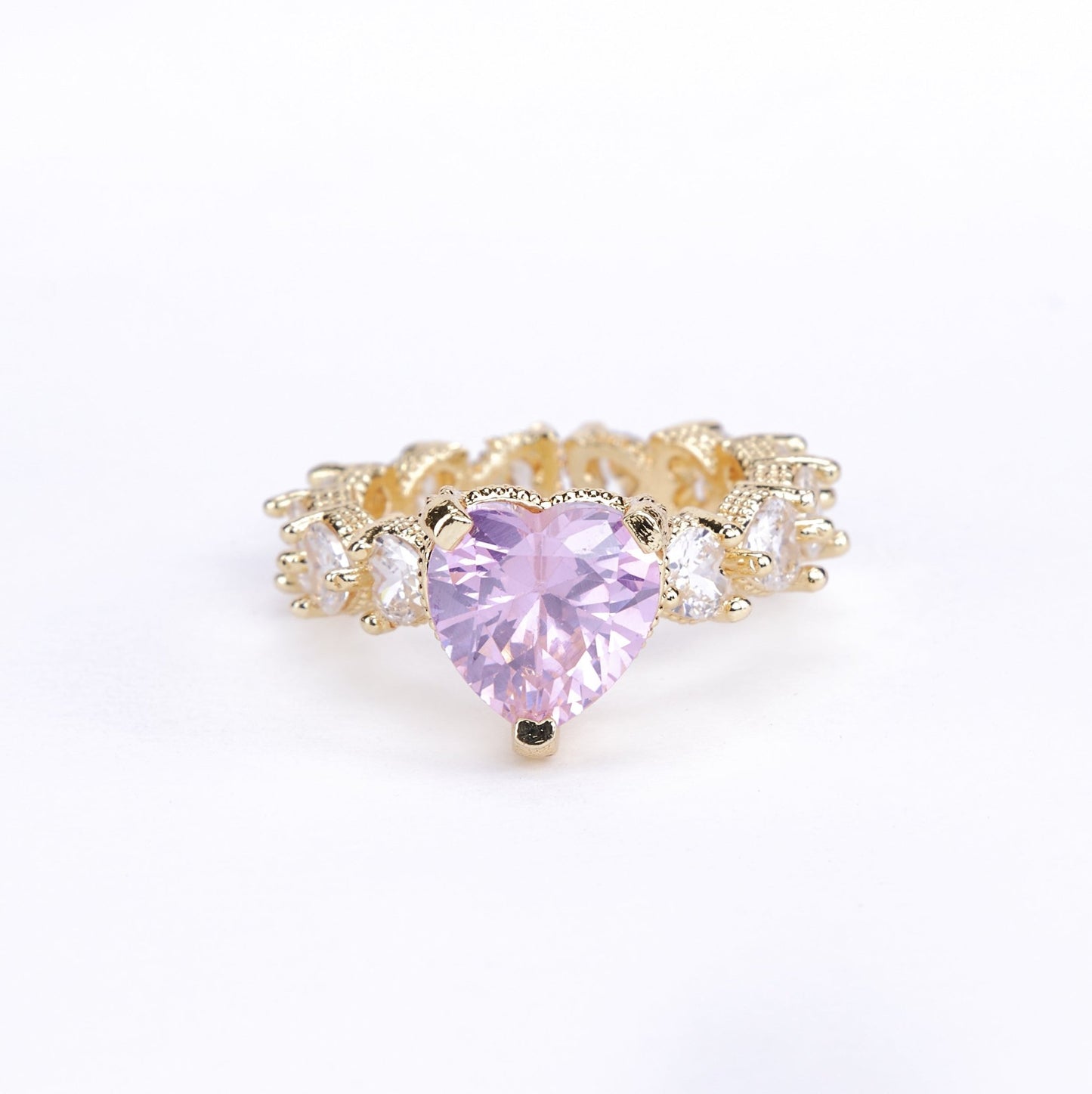 Opal Touch - Gold Plated Pink Cubic Zirconia Ring - Rings