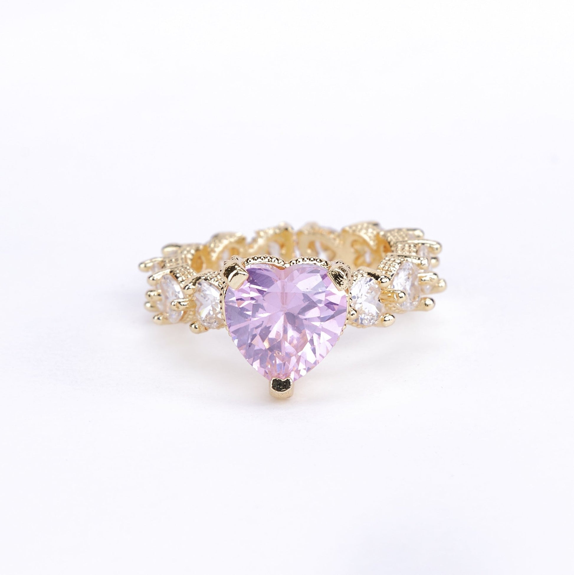 Opal Touch - Gold Plated Pink Cubic Zirconia Ring - Rings