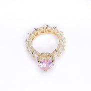 Opal Touch - Gold Plated Pink Cubic Zirconia Ring - Rings