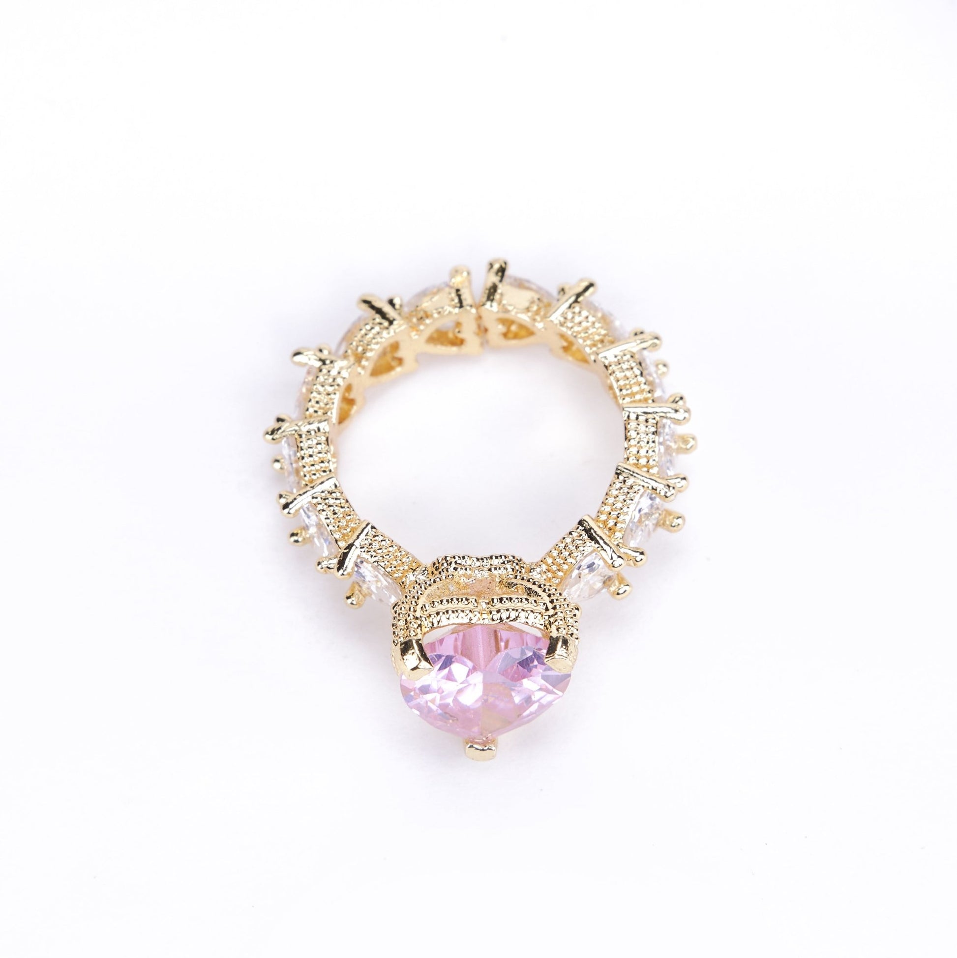 Opal Touch - Gold Plated Pink Cubic Zirconia Ring - Rings