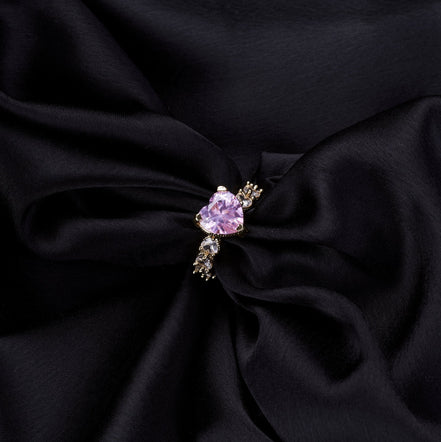 Opal Touch - Gold Plated Pink Cubic Zirconia Ring - Rings