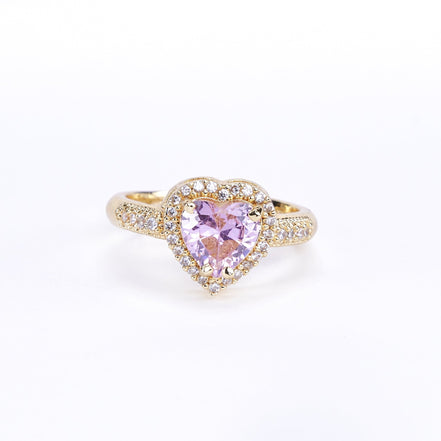 Opal Touch - Gold Plated Pink Wedding Sparkle Ring - Rings