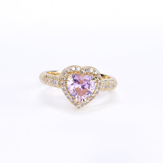 Opal Touch - Gold Plated Pink Wedding Sparkle Ring - Rings
