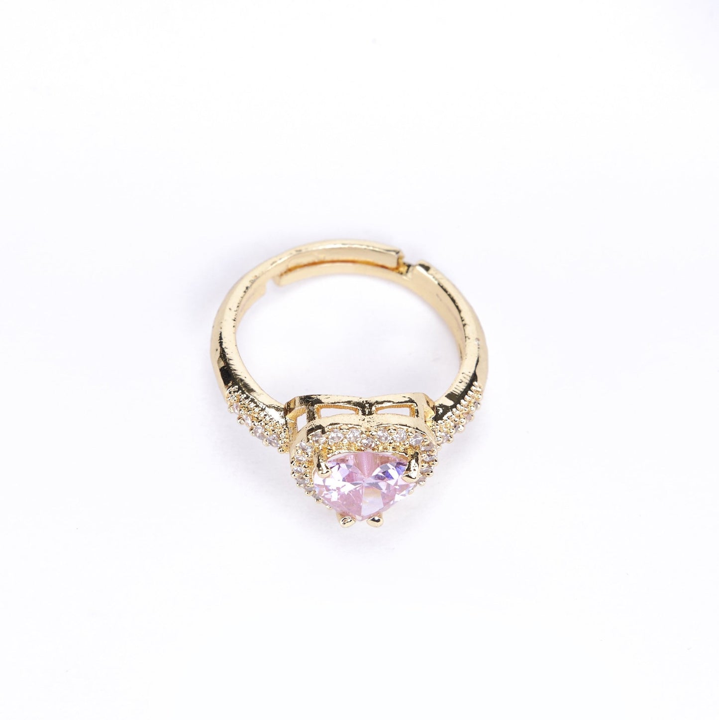 Opal Touch - Gold Plated Pink Wedding Sparkle Ring - Rings