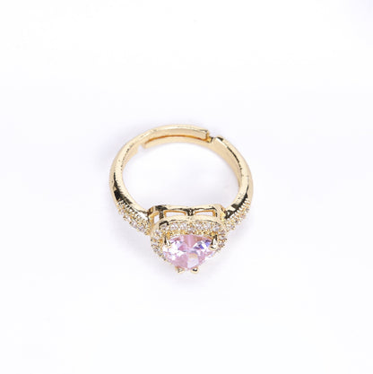 Opal Touch - Gold Plated Pink Wedding Sparkle Ring - Rings