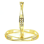 Gold Plated Rectangular Stone Studded Bangles (Pack of 2) - Opal Touch