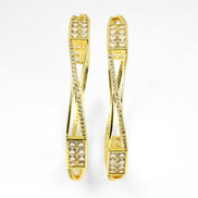 Gold Plated Rectangular Stone Studded Bangles (Pack of 2) - Opal Touch