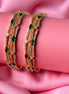 Gold - Plated Stone Studded Bangle Set (Pack of 4) - Opal Touch
