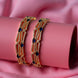 Gold - Plated Stone Studded Bangle Set (Pack of 4) - Opal Touch
