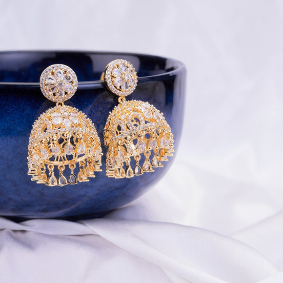 Opal Touch - Golden Elegance Jhumka - Jhumka
