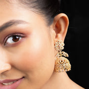Golden Flower Jhumka - Opal Touch
