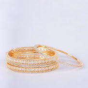 Opal Touch - Golden Glamour Bangles (Pack of 6) - Bangles