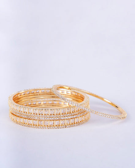 Opal Touch - Golden Glamour Bangles (Pack of 6) - Bangles