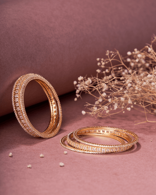 Opal Touch - Golden Glamour Bangles (Pack of 6) - Bangles