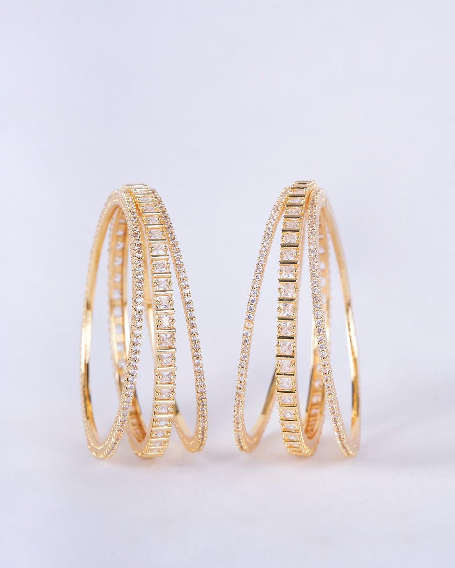 Opal Touch - Golden Glamour Bangles (Pack of 6) - Bangles