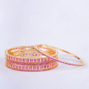Opal Touch - Golden Glamour Bangles (Pack of 6) - Bangles