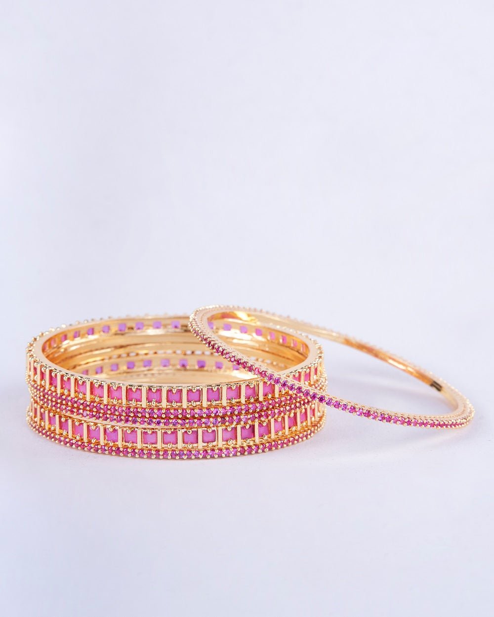 Opal Touch - Golden Glamour Bangles (Pack of 6) - Bangles