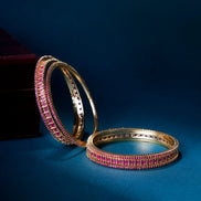 Opal Touch - Golden Glamour Bangles (Pack of 6) - Bangles