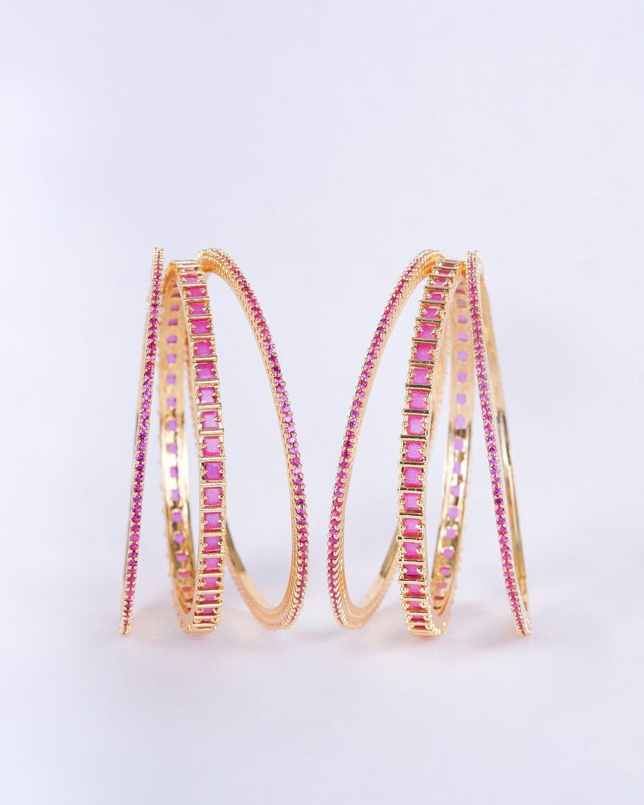 Opal Touch - Golden Glamour Bangles (Pack of 6) - Bangles