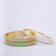 Opal Touch - Golden Glamour Bangles (Pack of 6) - Bangles