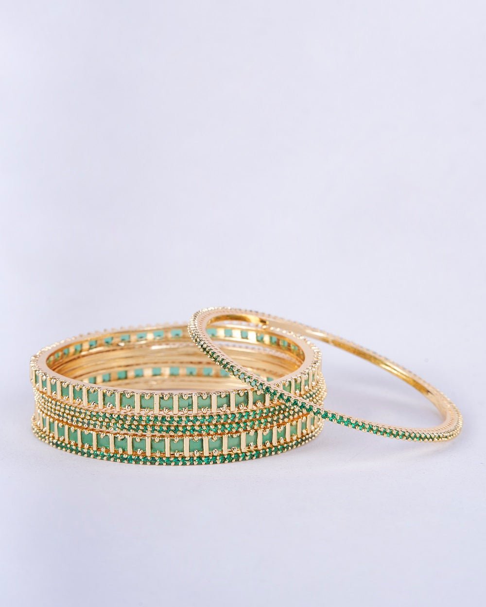 Opal Touch - Golden Glamour Bangles (Pack of 6) - Bangles