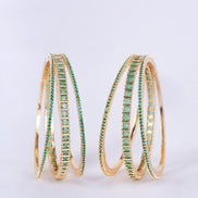 Opal Touch - Golden Glamour Bangles (Pack of 6) - Bangles