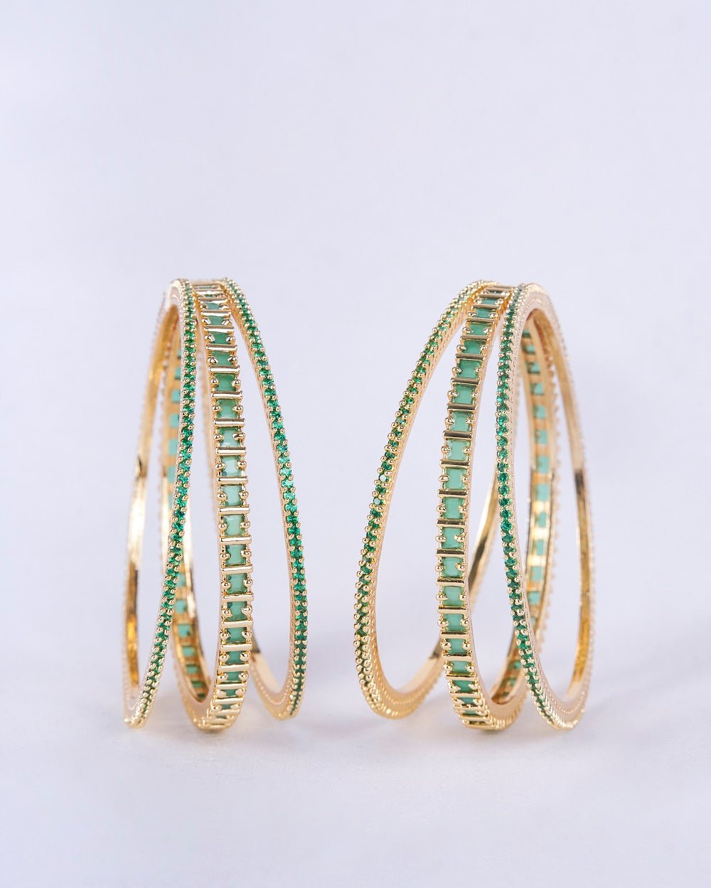 Opal Touch - Golden Glamour Bangles (Pack of 6) - Bangles